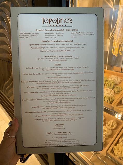 topolino's brunch menu